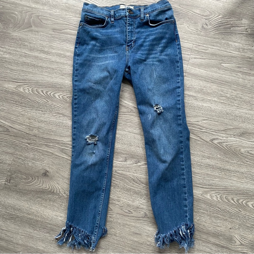 Free People Blue Distressed Jeans